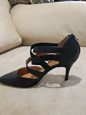 New Condition Corso Como Black Strappy Pointed-Toe Heel